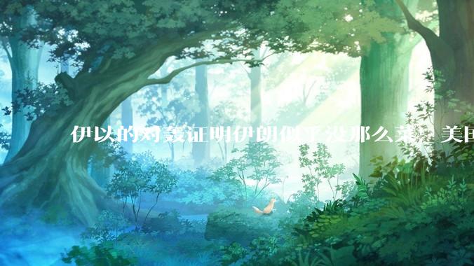 伊以的对轰证明伊朗似乎没那么菜！美国会下场吗？